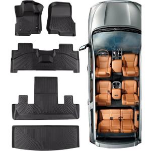 2018-2025 for Ford Expedition Floor Mats & Cargo Liner XLT/Limited/King Ranch/Platinum with 2nd Row Bucket Seats (Not for Max), All Weather Custom Fit for Expedition Accessories Rubber