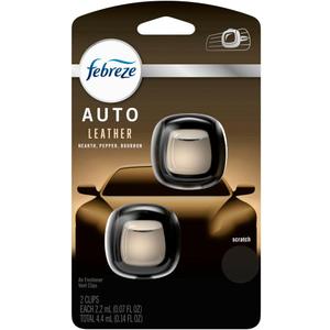 Febreze Car Vent Clip Air Freshener, Odor Eliminator for Up to 30 Days Freshness, 2 Clips (Leather) (0.14 Fl Oz (Pack of 1)) Febreze Car Vent Clip Air Freshener, Odor Eliminator for Up to 30 Days Freshness, 2 Clips (Leather) (0.14 Fl Oz (Pack of 1))