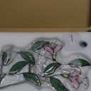 Plants Flower Stained Glass Window Hanging, Artificial Plants Sun Catchers Indoor Window, Stain Glass Suncatcher Hanging,Handcrafted Home Decor (Leaf With Flower)