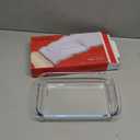 FOYO Basics Tempered Glass Baking Dish, 1.6 Quart Clear Oblong Dish Set, Casserole Dish Cooking Oven Bake