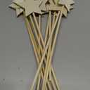 TOYANDONA 10Pcs Make Your Princess Wand, Star Shape Fairy Wand Stick Unfinished Wooden DIY Crafts for Girls Princess Art Cosplay Costume Party