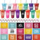 Honeydak 45 Pcs Teacher Appreciation Gifts Set Thank You Cups Makeup Bags Keychain Bulk Teacher Week Thank You Gift for Teachers Day End of Year Staff Holiday Gift(Elegant Style)