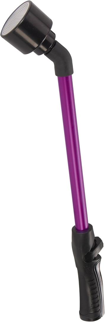 Dramm Rain Wand with One Touch Thumb Valve Gentle Full Flow Shower Head Watering Wand for Garden Hose, Aluminum Construction 16 Inch Berry