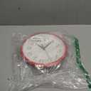 Bernhard Products Red Wall Clock Silent Non Ticking - 10 Inch Quality Quartz Battery Operated Round Easy to Read Home/Kitchen/Office/Classroom/School Clocks, Vintage Retro Red Frame Black Numbers