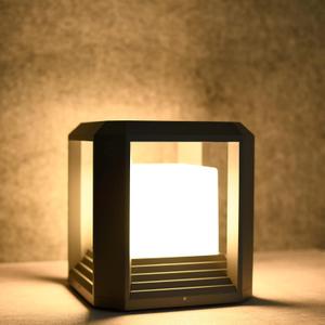 Outdoor Post Lights for Deck, Fence, and Yard - Hard Wired 120V Waterproof Column Lights, 20W 3000K LED Pillar Lights Outdoor for Garden Driveway Patio - ETL Listed Modern Exterior Lighting (9.88" x 9.88" x 10.63", Black)