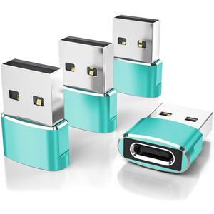 Elebase for Apple Watch Ultra 3 Adapter,USB to USB C Adaptor 4 Pack,Type C Female to A Male Charger Converter for iWatch Series 8 7,iPhone 17 16 15 14 Pro Plus Max,Airpods 4,iPad 9 10 Air 5 Mini 6 7 8 (Green)