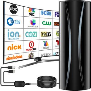 3900+ Miles TV Antenna Indoor, 360 Reception Digital Antenna for Smart TV and Old TVs, HD Antenna for Local Channels with Amplifier Signal Booster Support 4K 8K 1080p -40ft Thick Coaxial Cable
