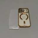 Magnetic for iPhone 17 Pro Case with Privacy Screen Protector & Full Camera Cover,[Non-Yellowing] Shockproof Clear Phone Case Compatible with MagSafe Women Girls for iPhone 17 Pro,Gold