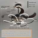 48" Ceiling Fan with Light and Remote Control DC Motor 6 Speeds Fans Ceiling Lamp 3 Color Change Reversible Blade Flower Lamp for Living Room Bedroom Office Study Room