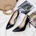 Elisabet Tang Women's High Heels Pumps Closed Pointed Toe Stiletto 4inch Heels Classic Office Special Dressy Wedding Pump Shoes, 8.5