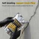 Self Leveling Concrete Crack Filler, Cement Crack Filler, Waterproof & High Elasticity, Concrete Slab Repair for Driveway, Patio, Garage Floor, Sidewalk, Pool Deck (20 oz)