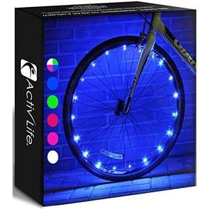 Activ Life 2-Tire Pack LED Bike Wheel Lights with Batteries Included, Get 100% Brighter and Visible from All Angles for Ultimate Safety and Style (Blue)