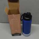 koodee Insulated Water Bottle, 18 oz Stainless Steel Double Wall Vacuum Wide Mouth Sport Bottle with Leakproof Spout Lid (Navy)