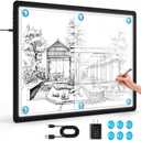 Heanolier A2(25.2" x 18.4") Artist tracing Light Box Copy Table,Large Magnetic Light pad with Physical Buttons & Adapter,3-Color,Dimmerable Bright Light Board for Diamond Painting,Drawing,Sketching (Black)