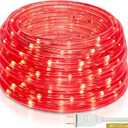 Areful 48ft Red LED Rope Lights Outdoor Waterproof - 324 LEDs Christmas Rope Lights, 120V ETL Certified, Connectable to 192ft, w/24 Mounting Clips & Screws for Holiday Decor