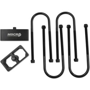 Universal Billet Aluminum Leaf Spring Lowering Block Kit with U-Bolts & Hardware,2 Inch, 2-1/2" Wide, 5" Long (2 Inch)