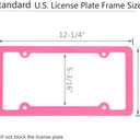 Pink License Plate Frame, 2 PCS License Plate Holder, Universal American Auto License Plate Frame Rust-Proof, Rattle-Proof, Weather-Proof