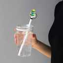 2 x 6Pcs Christmas Straw Covers, Glow in The Dark Xmas Straw Toppers Snowman Snowflake Christmas Tree Straw Tips Lids Reusable Silicone Straw Cover Caps 10mm Christmas Topper Set for Stanley Decorations