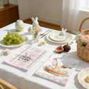 Amandir Easter Bunny Kitchen Towels, Pink Rabbit Ears Eggs Floral Leaves Dish Towels Set of 4, 18x26 Inch Buffalo Plaid Hello Spring Happy Easter Home Tea Bathroom Seasonal Decorations Hand Towels