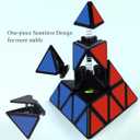 Speed Cube Set, Puzzle Cube Bundle with Axis, Fisher, Ivy, Windmill, Skew, Megaminx and Pyramid Cubes, Smooth Magic Cubes Collection for Kids Teens & Adults (7 Pack)