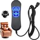 Lift Chair Remote Replacement, 4-Button Dual Motor Remote for Lift Chair & Recliner Replacement Parts, LED Backlight, USB Charging Port Adapter, Recliner Hand Control, Universal 5-Pin Plug