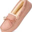 HomeTop Women's Moccasins House Slippers Memory Foam Indoor Outdoor Ladies Shoes (8)