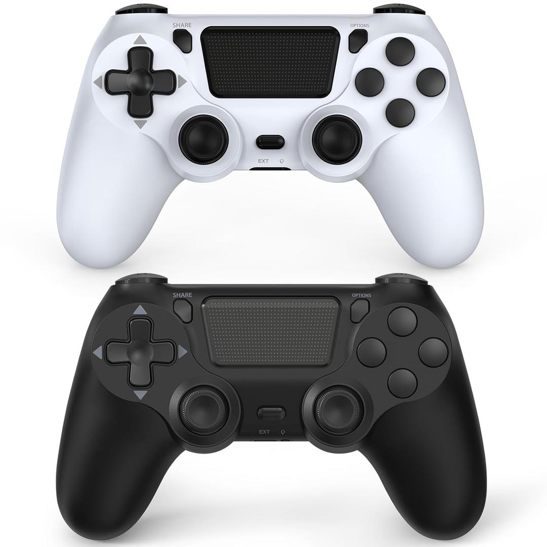 Wuthur 2 Pack Wireless Controller Compatible with PS4 / Pro/Slim (White)