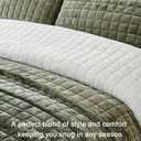 Luxurious Velvet Quilt Oversize King Size Set 120"x128" Ultra Soft Bedding Set Quilted Bedspread Coverlet with 2 Matching Pillow Shams for All Seasons,Army Green, Super King