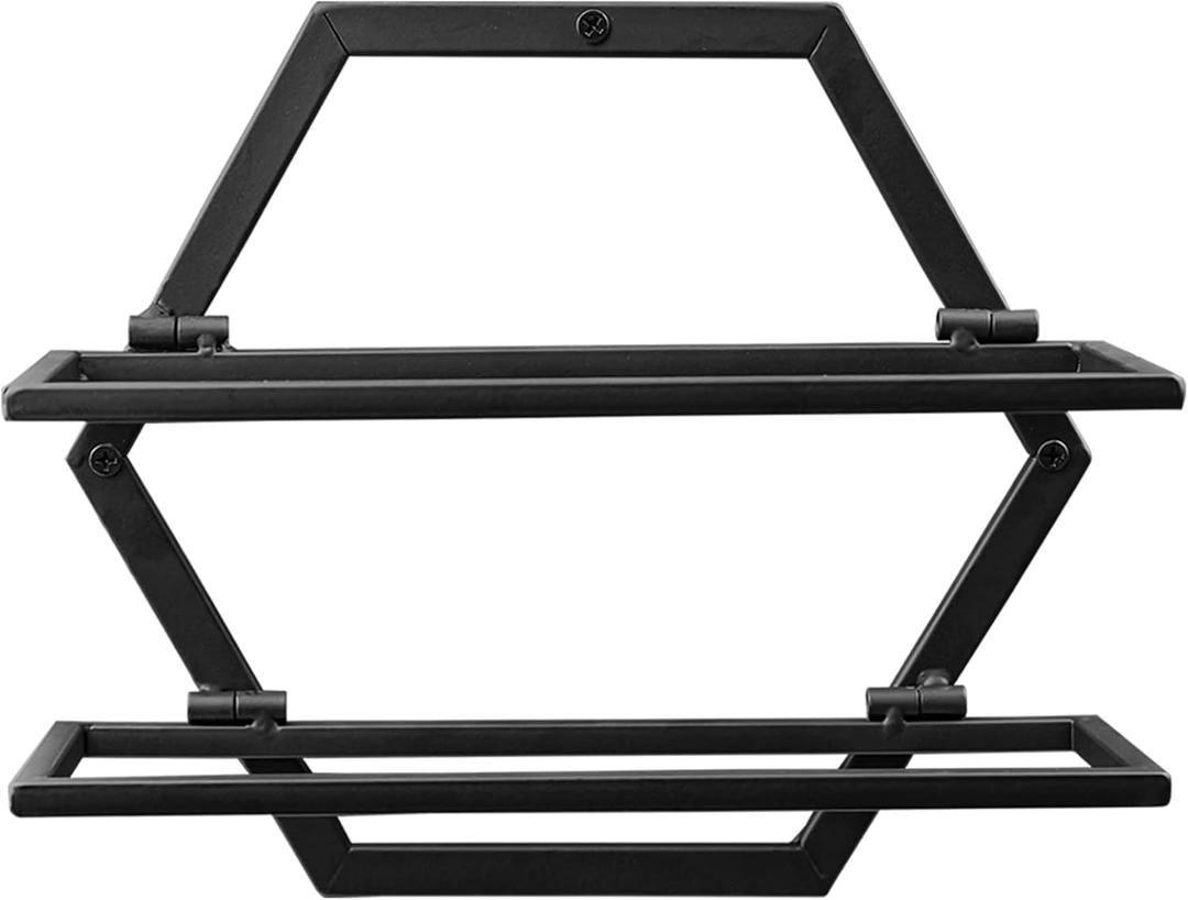 Wall Mounted  Bottle Rack, Black Metal Hanging Display Holder Organizer, Red Racks for Home Kitchen Bar Decor Storage (A)