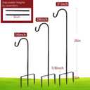 EXCMARK 2 Pack Shepherd Hook Adjustable Height 31/24/16 1/2 inch Thick Use at Weddings, Hanging Solar Lights, Lanterns, Bird Feeders, Metal Hanger Hook (Black, 31 inch). U.S. Patent.