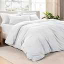 Bare Home Microfiber Duvet Cover Set - Ultra Soft Washed Microfiber - King/California King - Linen-Like Look - Easy Care - Breathable Fabric - Our Softest Duvet Cover Set (King/Cal King, White)