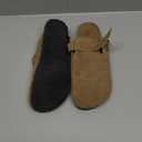 Genuine Suede Clogs for Women Men Soft Cork Footbed Leather Mules Comfort Potato Shoes with Arch Support (7.5-8 Women/6-6.5 Men, Taupe)