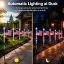8 Pack Solar American Flag Pathway Lights with 8 Modes, Patriotic Pathway Lights, Red White Blue Waterproof LED Outdoor Yard Garden Decorations for 4th of July