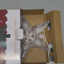 Christmas Tree Topper Lighted Star with Built-in 10 Replaceable Bulbs, 9.5 Clear Five-Pointed Star Tree Topper Plug in for Indoor Office Xmas New Year Holiday Tree Decoration, Warm White