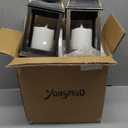 Yongmao Vintage Lantern Decorative LED Flickering Flameless Candle with Timer, Battery Powered LED Decorative Hanging Golden Brushed Black Lanterns for Indoor Outdoor Garden Yard Home Decor(2 Pack)