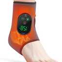 Cordless Ankle Massager for Pain Relief - 3-in-1 Foot Renew Triple Method Massager with 6 Heating and 3 Vibration Levels, 3000mAh Rechargeable Battery, Auto Shut-Off, Gifts for Women Men, Grey