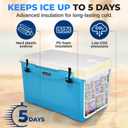SereneLife Ultra-Tough 25-75 Quart Rotomolded Cooler Box, Holds Upto 64 Cans, Keeps Ice Up to 5 Days, Heavy-Duty Insulated Portable Ice Chest Box, Ideal for Camping, Beach, Picnics, Tailgating, etc, 75 QT