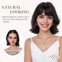 S-noilite Human Hair Toppers for Women with Bangs 100% Real Human Hairpiece 5"x3" Clip in Silk Base Topper Piece Cover Thinning Fine Hair 10 inch Chestnut Brown