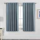 H.VERSAILTEX Blackout Curtains Thermal Insulated Window Treatment Panels Room Darkening Blackout Drapes for Living Room Back Tab/Rod Pocket Bedroom Draperies, 52 x 63 Inch, Stone Blue, 2 Panels (52"W x 63"L (Pack of 2))