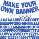 BEISHIDA 116 PCS A-Z Glitter Blue DIY Letter Banner Kit Make Your Own BannerIncluding 111 Letters and Numbers 3 Rope and 2 Threading Device,Customized for Birthday Graduation Wedding Party Decor