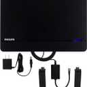 Philips Elite Channel Finder Indoor TV Antenna, Long Range Antenna, Signal Booster Amplifier, Digital, HDTV, Smart TV Compatible, 4K 1080P VHF UHF, 10 ft. Coax Included, Home Decor, Black, SDV3238N/27