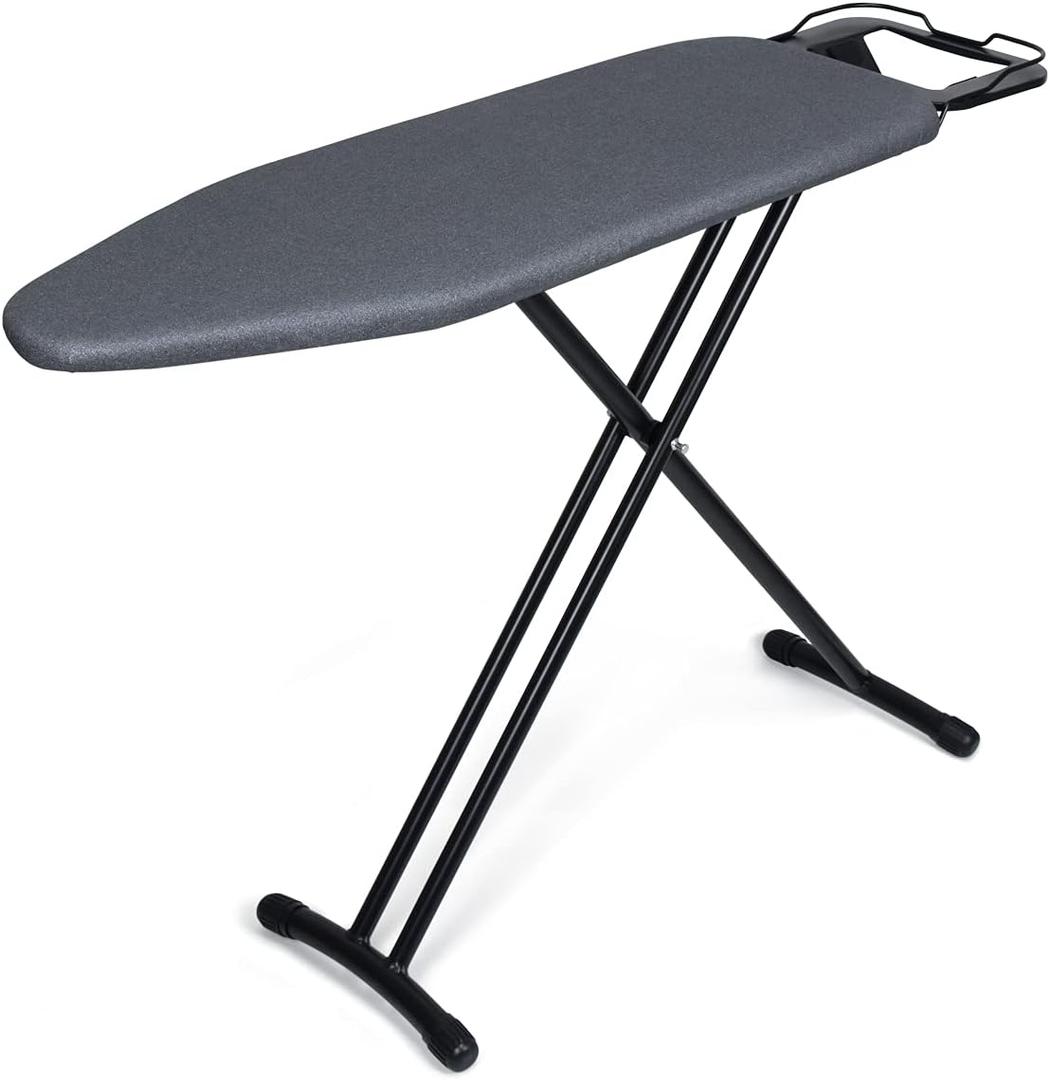 Duwee 12"x36" Ironing Board with Heat Resistant Cover Thicken Felt Pad | Adjustable Height Compact Ironing Board,Light Weight,Heavy Sturdy Legs,Easy to Storage, Black 
