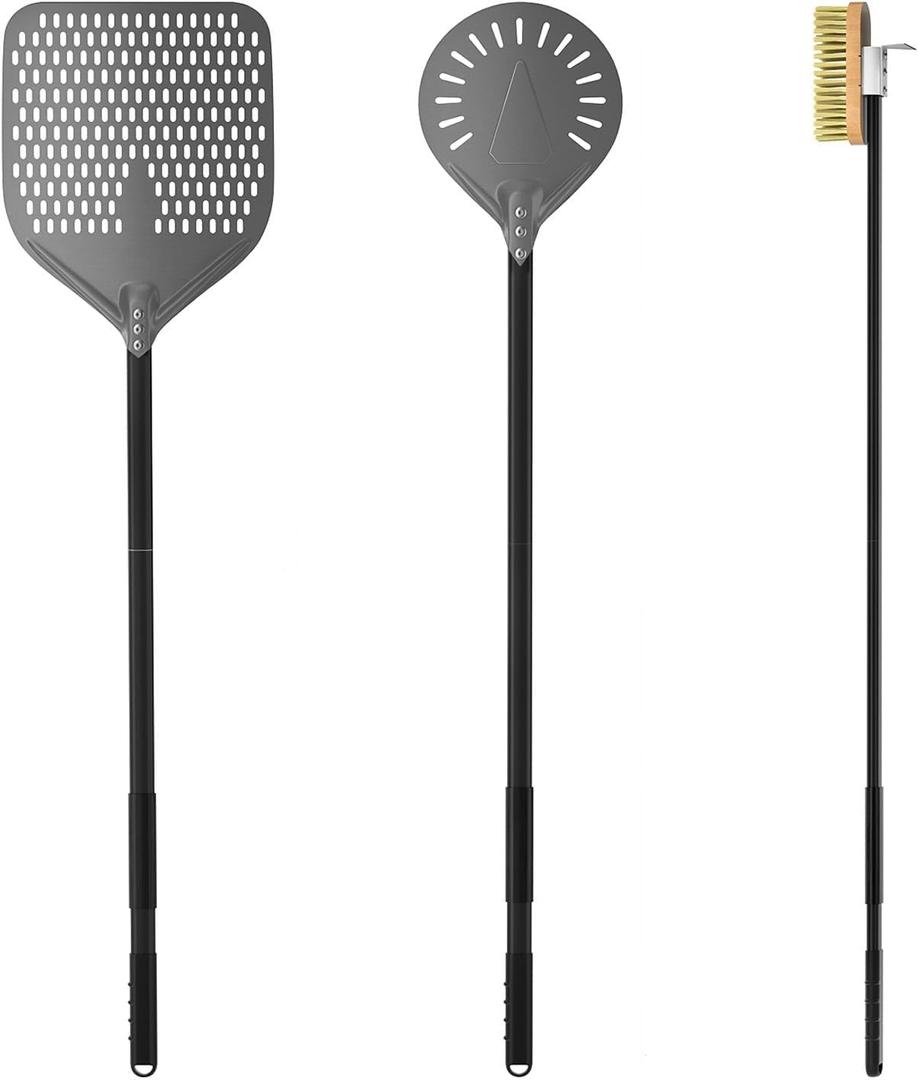G.a HOMEFAVOR 3-Piece Pizza Peel Set, Pizza Oven Accessories, Pizza Kit