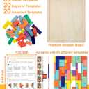 Dementia Activities for Seniors Wooden Tiles Gifts Geometric Cognitive Products & Training Easy Memory for Alzheimer's Elderly Cognitive Craft Gifts