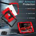 for iPad 9th/ 8th/ 7th Generation 10.2 Inch iPad Case 9th Generation with Pencil Holder, Heavy Duty Shockproof Cover for i Pad 9th/8th/7th Gen 2021/2020/ 2019 Cases, Black Red