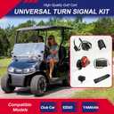 Golf Cart Turn Signal Kit with Horn, Brake Light Switch, Golf Cart Blinker Switch Kit for 12V Club Car DS EZGO TXT RXV Yamaha. 9-Pin Plug Wiring Harness, Upgrade Street Legal Plug & Play Light Kit