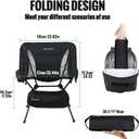 GARLLEN Portable Camping Chair 400LBS Capacity, Folding Backpacking Chair with Both Side Pockets, Folding Travel Chair with Carrying Bag & Anti-Slip Feet for Camping, Hiking, Picnic, Beach