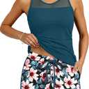 Aqua Eve Women Tankini with Shorts - Tummy Control Two Piece Swimsuit High Neck Bathing Suit with Pockets 2025 Swimwear, Medium