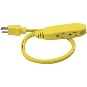 Prime EC840603 3-Foot 16/3 SPT-2 3-Outlet Utility Indoor Cord, Yellow