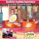 Play Kitchen for Toddlers, Kids Kitchen Playset Toddler Girl Toys with Cooking Stove Steam, Sink and Food Pretend Cooking Set Toy for 3 4 5 Year Old Kid Birthday (Red)